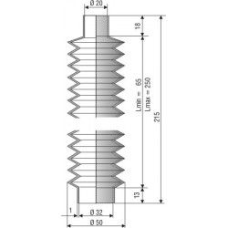 1150 NBR Soufflet D 20mm et 32 mm Long 65 à 250 mm