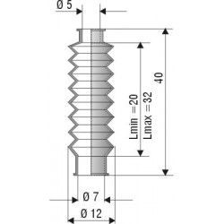 1098 NBR Soufflet D 5mm et 7mm Long 20mm à 32mm