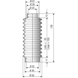 1175 NBR Soufflet D 22mm et 32mm Long 50 à 150 mm