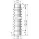 1057 NBR Soufflet D 32mm et 36 mm Long 43 à 180 mm