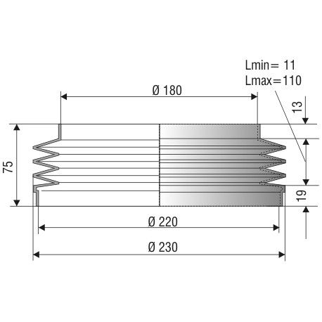 Soufflet 180/220mm F1122NBR