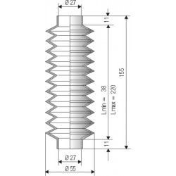 Soufflet ouvertures 27mm en NBR