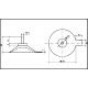 Plan de ventouse 50mm avec tige inox M4 x11mm