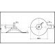 Plan ventouse 50mm avec tige M4 x 6mm en PA6 et languette 