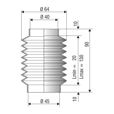  Soufflet D40 et 45 L 20 à 130mm