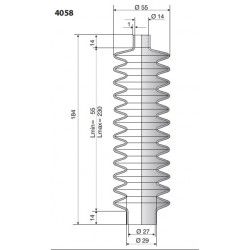 Soufflet D 14mm et D 27mm Lmin 55mm Lmax 230mm Réf 4058 NBR