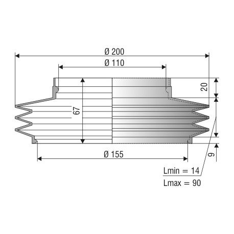 Soufflet 110mm et 155mm 1085 NBR