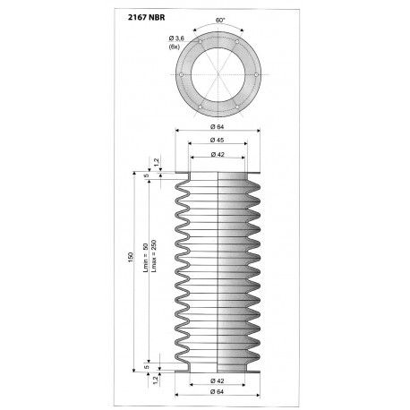 Soufflets fourches moto GIMA ref 2167 NBR