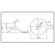 Plan de ventouse 130mm avec tige filetée inox de 16mm