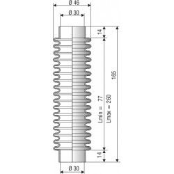 1114 NBR Soufflet D 30mm Long 77 à 260 mm