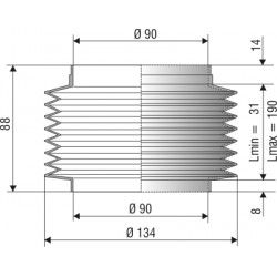 Soufflet 90mm ref 1071 en NBR jpg