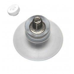 Ventouse 20mm ecrou rond blanc M4 moleté 