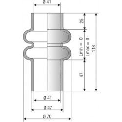 Soufflet de protection longueur 118 mm diamètre 41 mm