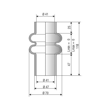 Soufflet de protection longueur 118 mm diamètre 41 mm