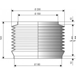 Soufflet de protection cylindrique connexions 150 et 180 mm