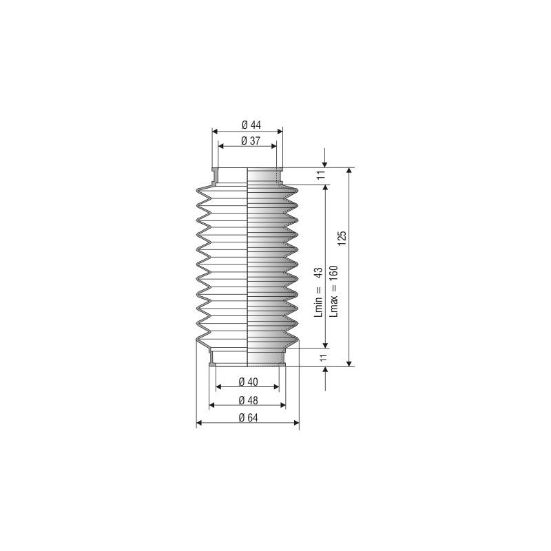 Soufflet soudé cylindrique pour tige de vérin - Moovprotect