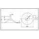 ventouse 80mm Tige M6 x 16mm inox- transparente