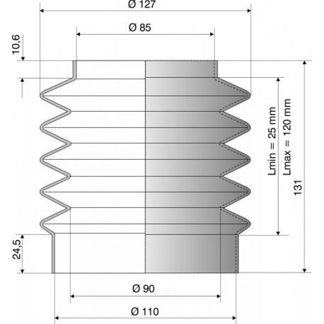 Soufflet de protection Diamètre 85 mm et 100 mm