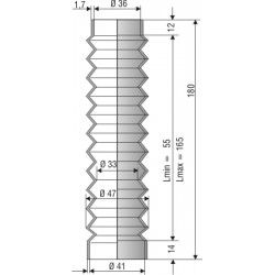 1234 NBR Soufflet D36 mm et 41mm Long 55 à 165 mm