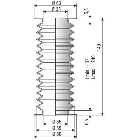 1087 NR Soufflet D 35mm Long 37 à 240mm