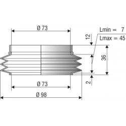 1096 NBR Soufflet D 73mm Long 7 et 45 mm