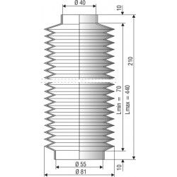 1105 CR Soufflet D 40mm et 55mm Long 70à 440mm