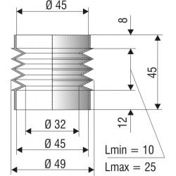 1125 NBR Soufflet D 45mm Long 10 à 25mm