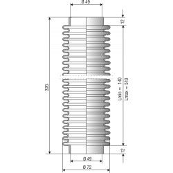 1126 NBR Soufflet D 49mm Long 140 à 510mm