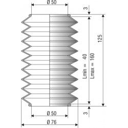 1205 NBR Soufflet D 50mm Long 40 à 160mm