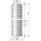 1206 NBR Soufflet D 33mm et D 35mm Lmin 55mm Lmax 300mm