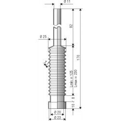 1503 NBR Soufflet D 11mm et 20mm Long 125 à 230mm