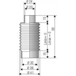 1511 NBR Soufflet D 20mm et 32mm Long 0 à 0 mm