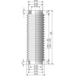 1515 NBR Soufflet D 30mm et 40mm Long 63 à 270mm