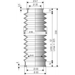 1518 NBR Soufflet D 35mm et 48mm Long 57 à 325mm