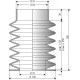 1528 NBR Soufflet D 70mm et 84mm Long 52 à 250mm