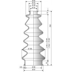 2010 NBR Soufflet D 35mm et 80mm Long 0 à 0 mm