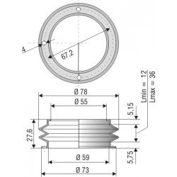 2031 SI SPEZ Soufflet D 55 et D59 Long 12mm à 36 mm