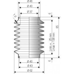 2047 NBR Soufflet de protection d 37 et 40mm longueur 25 à 138 mm