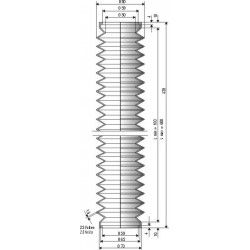 2053 NBR Soufflet D 59mm Long 100 à 600 mm