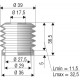 2074 SILICONE Soufflet D 17.5mm et D 27.5 mm Long 11.5 à 32.5mm