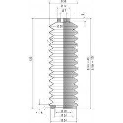 2231 CR Soufflet D 7mm et 20 mm Long 46 à 127 mm