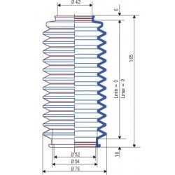 3008 NBR Soufflet D 42mm et 54mm Long fixe 165 mm