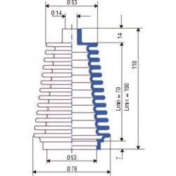 4052 NBR Soufflet D 14mm et 56mm Long 70 à 200 mm