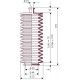 3018 NBR Soufflet D 10mm et D 44mm Lmin 70mm Lmax 210mm