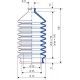 3020 NBR Soufflet D 11mm et 55mm Long 65 à 160mm