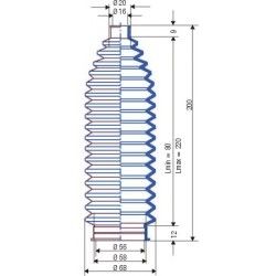 3056 NBR Soufflet D16mm et 56mm Long 80 à 220mm