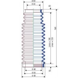 3063 NBR Soufflet D 40 et 50 Long 100 à 220mm