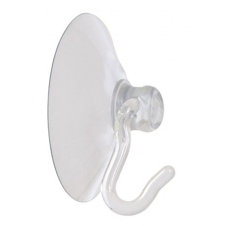 Ventouse 50mm crochet plastique transparent