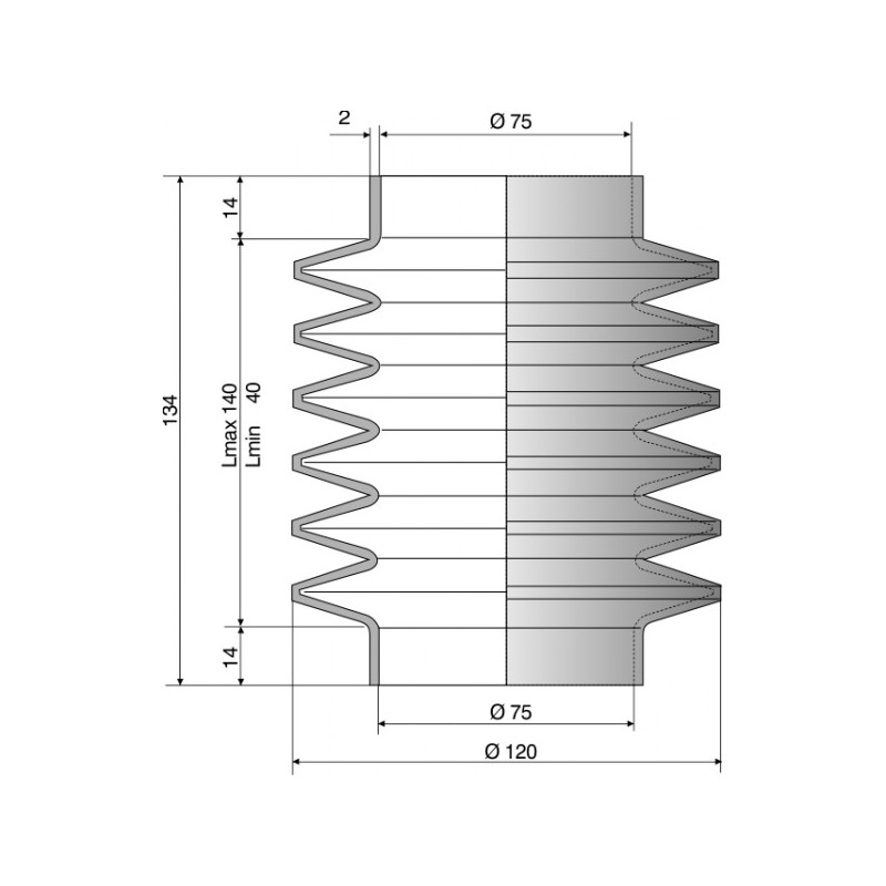 Rule 140 Soufflerie en ligne 75mm raccord de tuyau, 3,8m³/min (135 CF