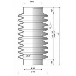 4069 NBR Soufflet D 45mm Long 45 à 175mm